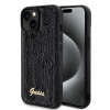 Guess Sequin Script Metal Back Cover hoesje voor Apple iPhone 15 - Zwart 0