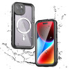 Shellbox Waterproof IP68 hoesje met MagSafe voor Apple iPhone 15 - Zwart 0