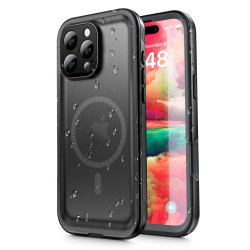 Shellbox Waterproof IP68 hoesje met MagSafe voor Apple iPhone 16 Pro Max - Zwart