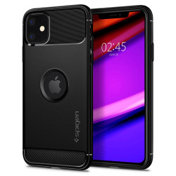 Spigen Rugged Armor Back Cover hoesje voor Apple iPhone 11 - Zwart