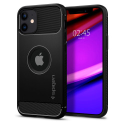 Spigen Rugged Armor Back Cover hoesje voor Apple iPhone 12 / iPhone 12 Pro - Zwart