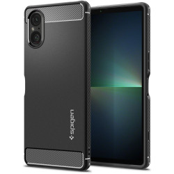 Spigen Rugged Armor Back Cover hoesje voor Sony Xperia 5 V - Zwart