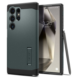 Spigen Tough Armor Back Cover hoesje voor Samsung Galaxy S24 Ultra - Donkergroen