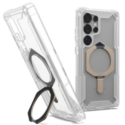 UAG Plasma XTE Kickstand Back Cover hoesje met MagSafe voor Samsung Galaxy S25 Ultra - Transparant/Titanium