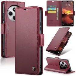 CASEME Litchi Texture Book Wallet Case hoesje voor Xiaomi Redmi 14C / Xiaomi Poco C75 - Rood