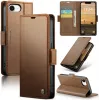 CASEME Litchi Texture Book Wallet Case hoesje voor Apple iPhone 17e/16e - Bruin
