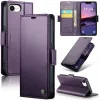 CASEME Litchi Texture Book Wallet Case hoesje voor Apple iPhone 17e/16e - Paars