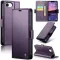 CASEME Litchi Texture Book Wallet Case hoesje voor Apple iPhone 17e/16e - Paars