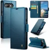 CASEME Litchi Texture Book Wallet Case hoesje voor Google Pixel 9a - Blauw