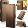 CASEME Litchi Texture Book Wallet Case hoesje voor Google Pixel 9a - Bruin