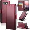 CASEME Litchi Texture Book Wallet Case hoesje voor Google Pixel 9a - Rood