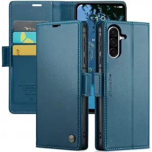 CASEME Litchi Texture Book Wallet Case hoesje voor Samsung Galaxy A36 - Blauw