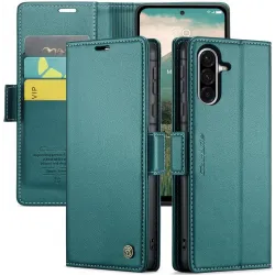 CASEME Litchi Texture Book Wallet Case hoesje voor Samsung Galaxy A36 - Groen