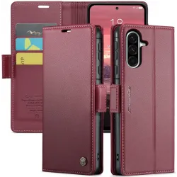 CASEME Litchi Texture Book Wallet Case hoesje voor Samsung Galaxy A36 - Rood