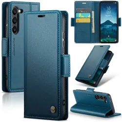 CASEME Litchi Texture Book Wallet Case hoesje voor Samsung Galaxy S25 - Blauw