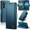 CASEME Litchi Texture Book Wallet Case hoesje voor Samsung Galaxy S25 - Blauw