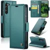 CASEME Litchi Texture Book Wallet Case hoesje voor Samsung Galaxy S25 - Groen