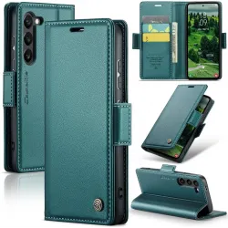 CASEME Litchi Texture Book Wallet Case hoesje voor Samsung Galaxy S25 - Groen