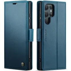 CASEME Litchi Texture Book Wallet Case hoesje voor Samsung Galaxy S25 Ultra - Blauw