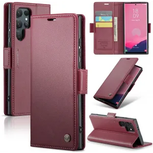 CASEME Litchi Texture Book Wallet Case hoesje voor Samsung Galaxy S25 Ultra - Rood