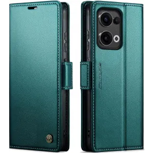 CASEME Litchi Texture Book Wallet Case hoesje voor Oppo Reno13 - Groen