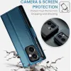 CASEME Litchi Texture Book Wallet Case hoesje voor Oppo Reno13 F 4G/5G / Reno13 FS 5G - Blauw 4