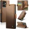 CASEME Litchi Texture Book Wallet Case hoesje voor Oppo Reno13 F 4G/5G / Reno13 FS 5G - Bruin