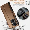 CASEME Litchi Texture Book Wallet Case hoesje voor Oppo Reno13 F 4G/5G / Reno13 FS 5G - Bruin 4