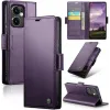 CASEME Litchi Texture Book Wallet Case hoesje voor Oppo Reno13 F 4G/5G / Reno13 FS 5G - Paars