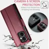 CASEME Litchi Texture Book Wallet Case hoesje voor Oppo Reno13 F 4G/5G / Reno13 FS 5G - Rood 4