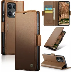 CASEME Litchi Texture Book Wallet Case hoesje voor Oppo Reno13 Pro - Bruin