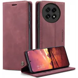 CASEME Retro Texture Book Wallet Case hoesje voor OnePlus 13 - Bordeaux