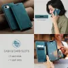 CASEME Retro Texture Book Wallet Case hoesje voor Apple iPhone 17e/16e - Blauw 9