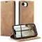 CASEME Retro Texture Book Wallet Case hoesje voor Apple iPhone 17e/16e - Lichtbruin