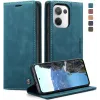 CASEME Retro Texture Book Wallet Case hoesje voor Oppo Reno13 - Blauw
