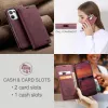 CASEME Retro Texture Book Wallet Case hoesje voor Oppo Reno13 - Bordeaux 4