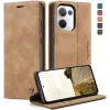 CASEME Retro Texture Book Wallet Case hoesje voor Oppo Reno13 - Lichtbruin