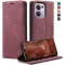 CASEME Retro Texture Book Wallet Case hoesje voor Oppo Reno13 F 4G/5G / Reno13 FS 5G - Bordeaux