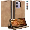 CASEME Retro Texture Book Wallet Case hoesje voor Oppo Reno13 F 4G/5G / Reno13 FS 5G - Lichtbruin