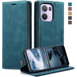 CASEME Retro Texture Book Wallet Case hoesje voor Oppo Reno13 Pro - Blauw