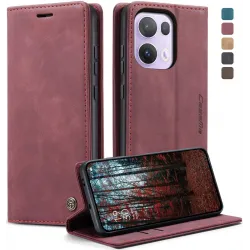 CASEME Retro Texture Book Wallet Case hoesje voor Oppo Reno13 Pro - Bordeaux