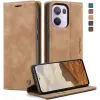 CASEME Retro Texture Book Wallet Case hoesje voor Oppo Reno13 Pro - Lichtbruin