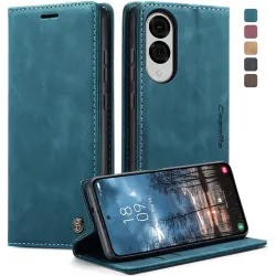 CASEME Retro Texture Book Wallet Case hoesje voor Samsung Galaxy S25 Edge - Blauw