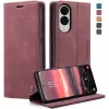 CASEME Retro Texture Book Wallet Case hoesje voor Samsung Galaxy S25 Edge - Bordeaux