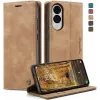 CASEME Retro Texture Book Wallet Case hoesje voor Samsung Galaxy S25 Edge - Lichtbruin