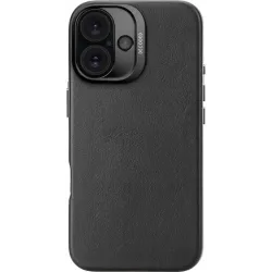 Decoded Echt Leren Back Cover hoesje voor Apple iPhone 16 - Black