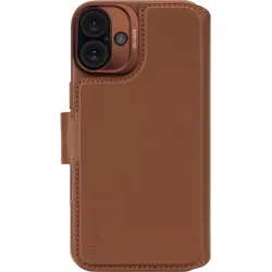 Decoded Echt Leren 2-in-1 Book Wallet Case hoesje voor Apple iPhone 16 - Tan