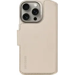 Decoded Echt Leren 2-in-1 Book Wallet Case hoesje voor Apple iPhone 16 Pro - Clay