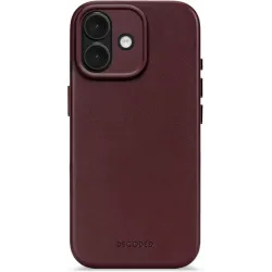 Decoded Echt Leren Back Cover hoesje voor Apple iPhone 17 - Dark Ruby