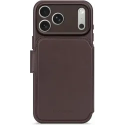 Decoded Echt Leren 2-in-1 Book Wallet Case hoesje voor Apple iPhone 17 Pro Max - Chocolate Brown